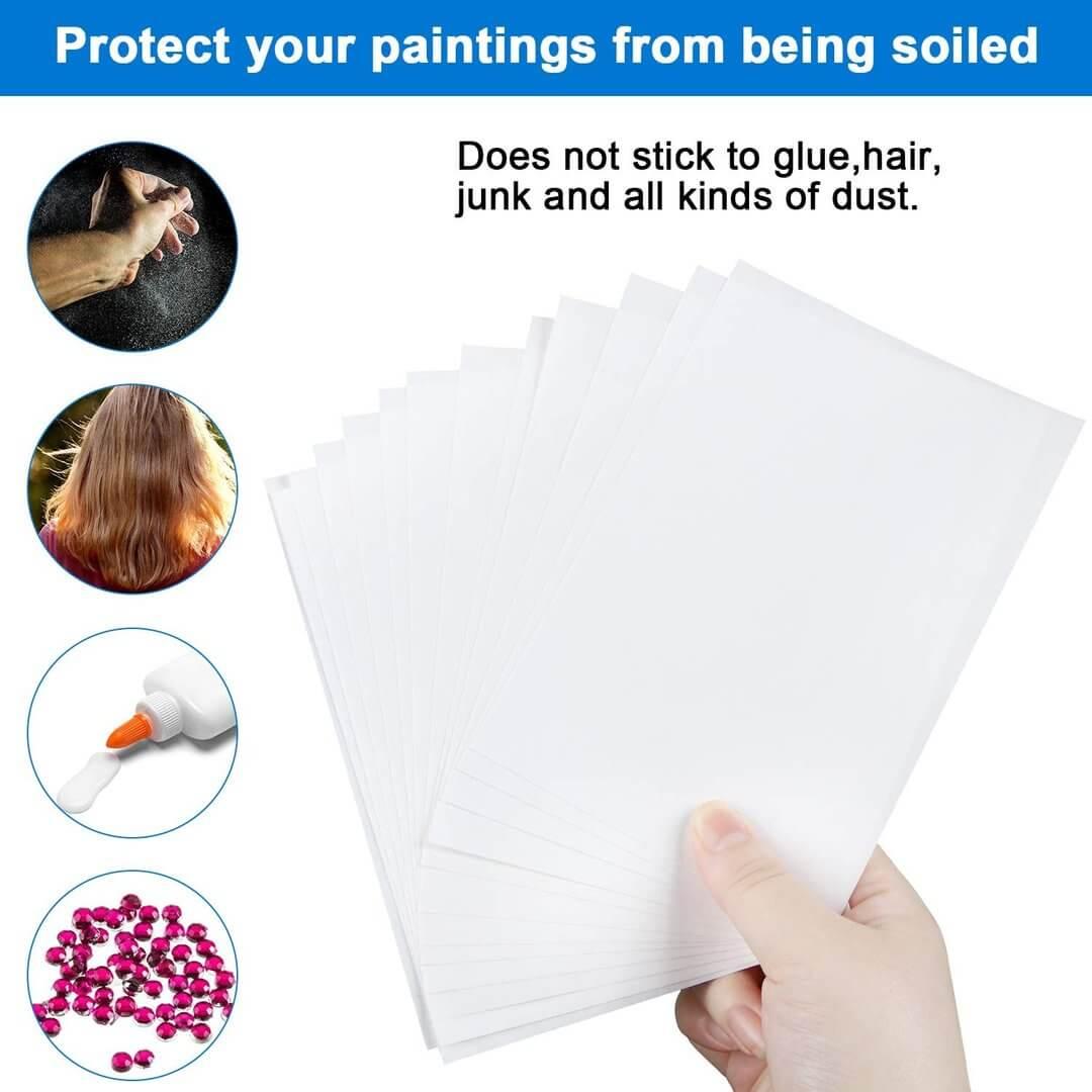  100 Pieces 5D Diamond Painting Release Paper Non-Stick Silicone  Release Paper Double-Sided Diamond Painting Cover Replacement Paper, 5.9 x  3.9 inch/15 x 10 cm