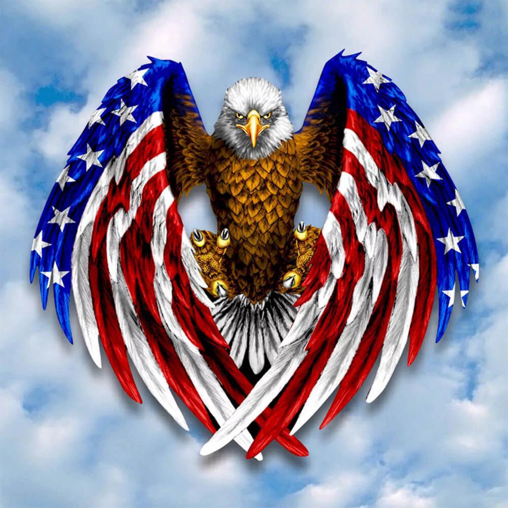 Free American Flag Eagle - MyCraftsGfit - Free 5D Diamond Painting