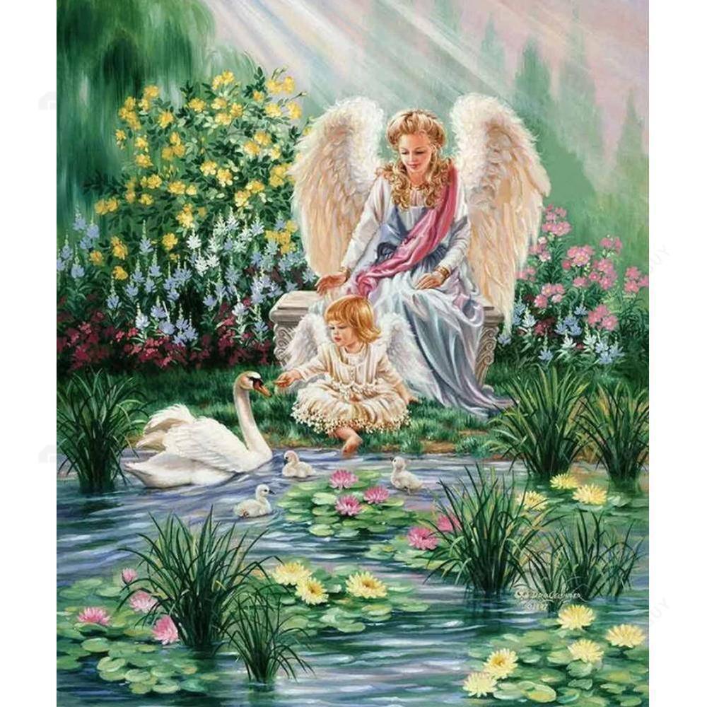 Free Angel Mom and Girl - MyCraftsGfit - Free 5D Diamond Painting