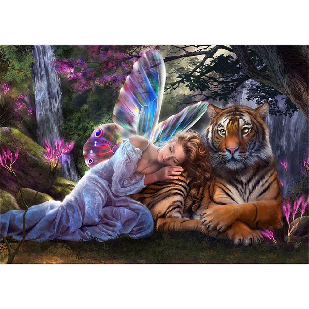 Free Angel and Tiger - MyCraftsGfit - Free 5D Diamond Painting