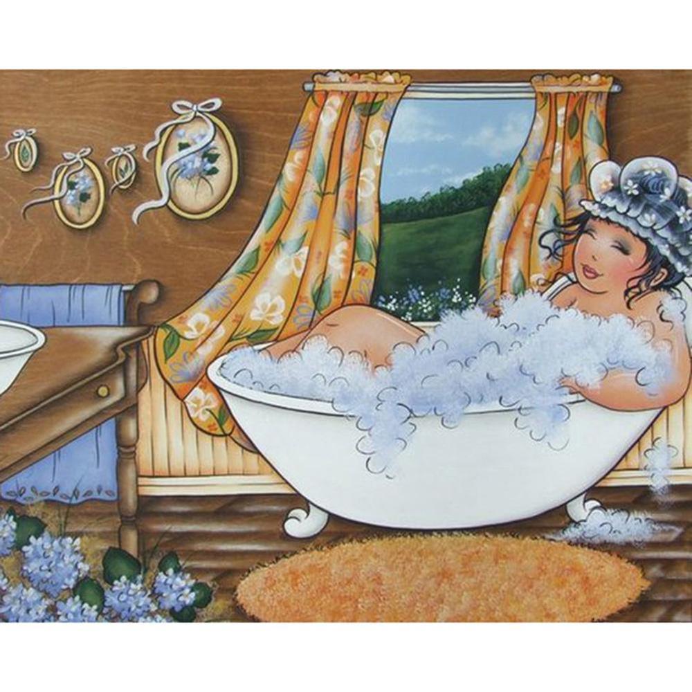 Free Bathing Girl - MyCraftsGfit - Free 5D Diamond Painting