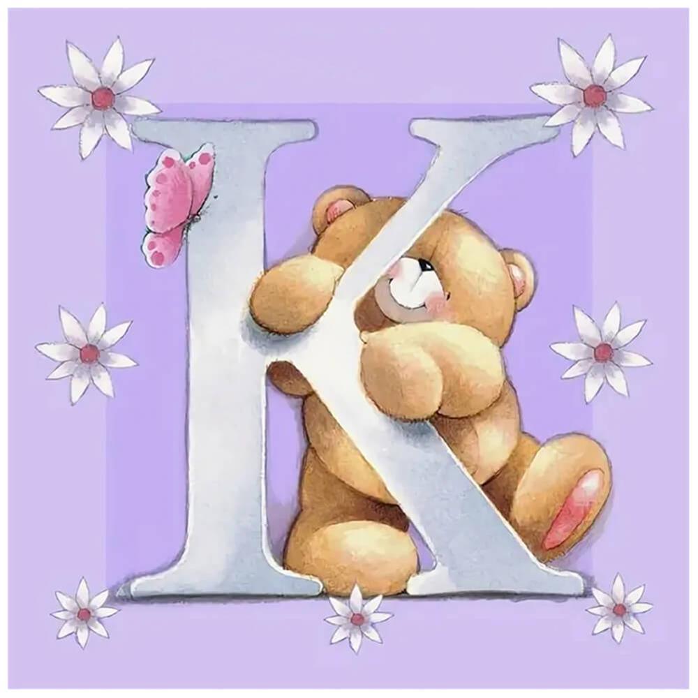 Free Bear "K" - MyCraftsGfit - Free 5D Diamond Painting