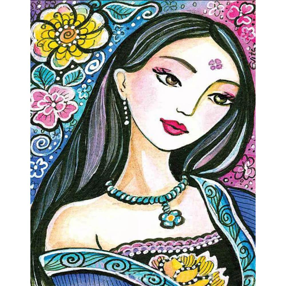 Free Beauty Woman - MyCraftsGfit - Free 5D Diamond Painting