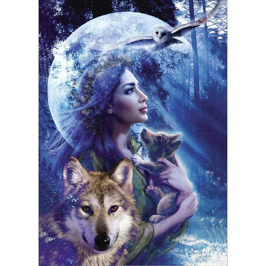 Free Beauty and Wolf - MyCraftsGfit - Free 5D Diamond Painting