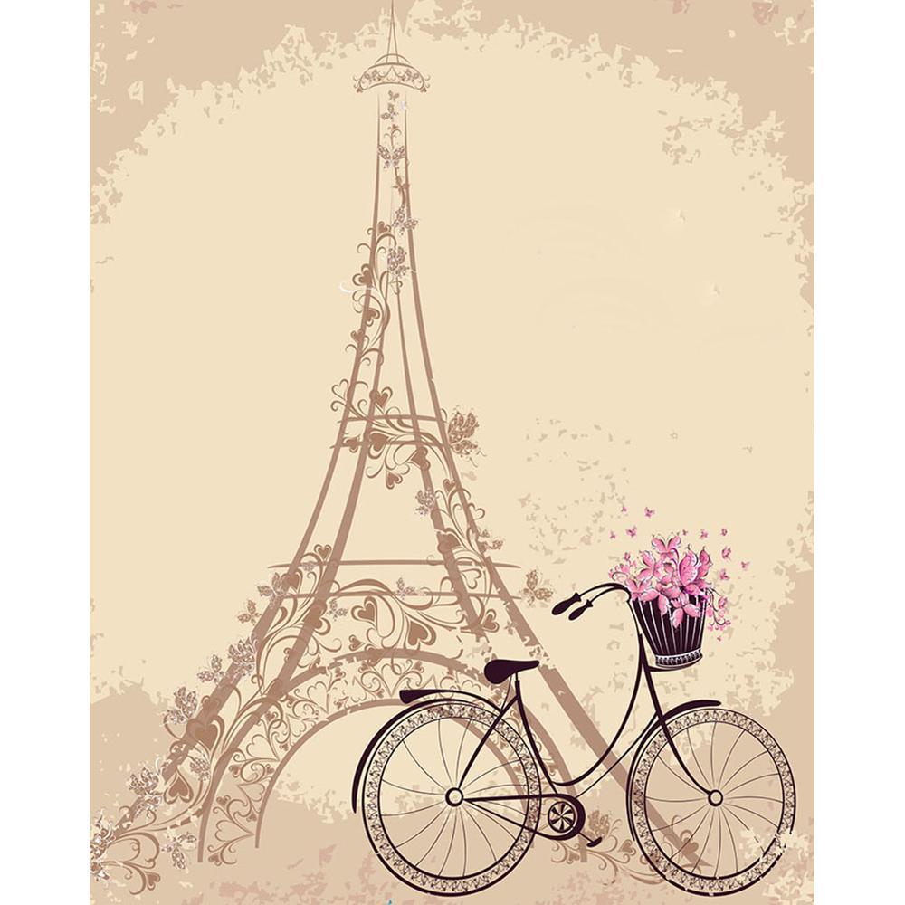 Bicycle and Tower Free 5D Diamond Painting Kits MyCraftsGfit - Free 5D Diamond Painting mycraftsgift.com