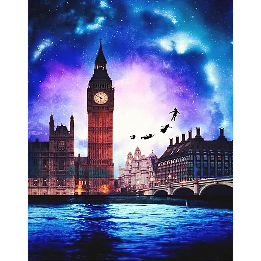 Free Big Ben Night - MyCraftsGfit - Free 5D Diamond Painting