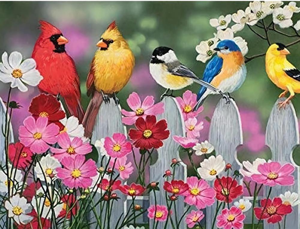 Free Bird And Flower - MyCraftsGfit - Free 5D Diamond Painting