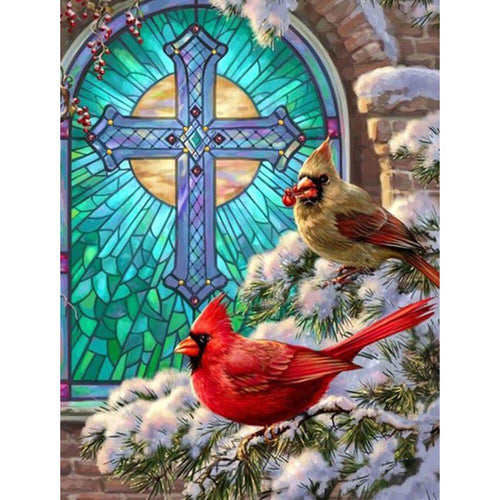 Free Bird In the Snow - MyCraftsGfit - Free 5D Diamond Painting