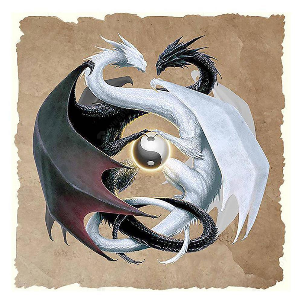 Black And White Dragon Free 5D Diamond Painting Kits MyCraftsGfit - Free 5D Diamond Painting mycraftsgift.com