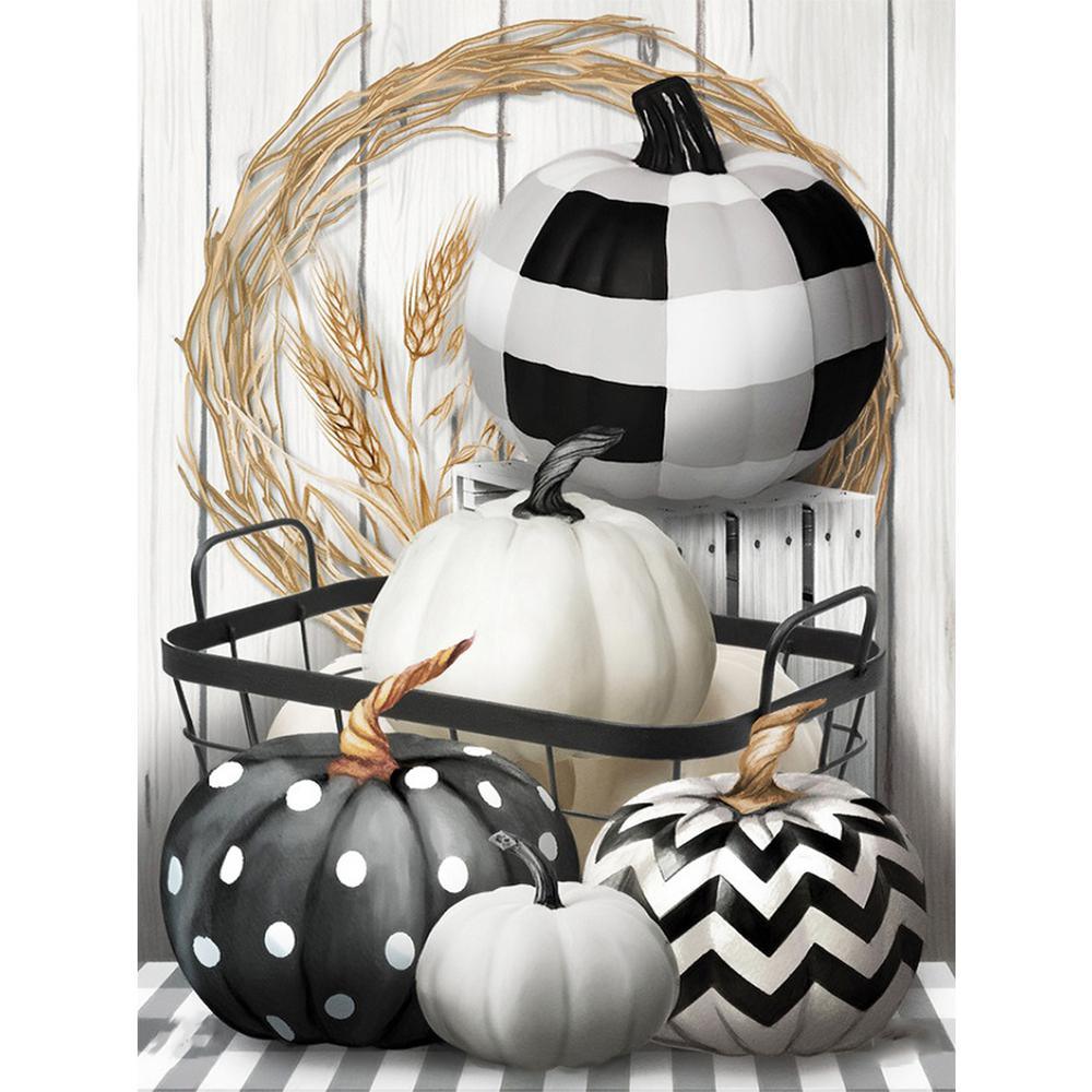 Free Black And White Pumpkin - MyCraftsGfit - Free 5D Diamond Painting