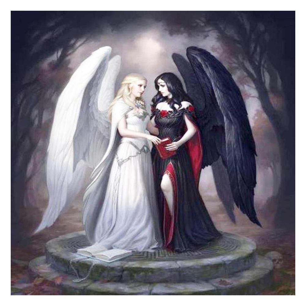 Free Black and White Angel - MyCraftsGfit - Free 5D Diamond Painting