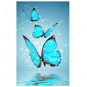 Blue Butterfly Free 5D Diamond Painting Kits MyCraftsGfit - Free 5D Diamond Painting mycraftsgift.com
