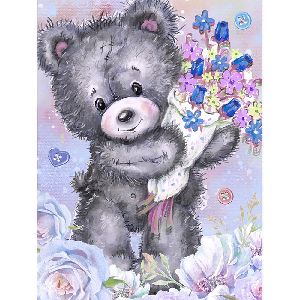 Free Bouquet Bear - MyCraftsGfit - Free 5D Diamond Painting