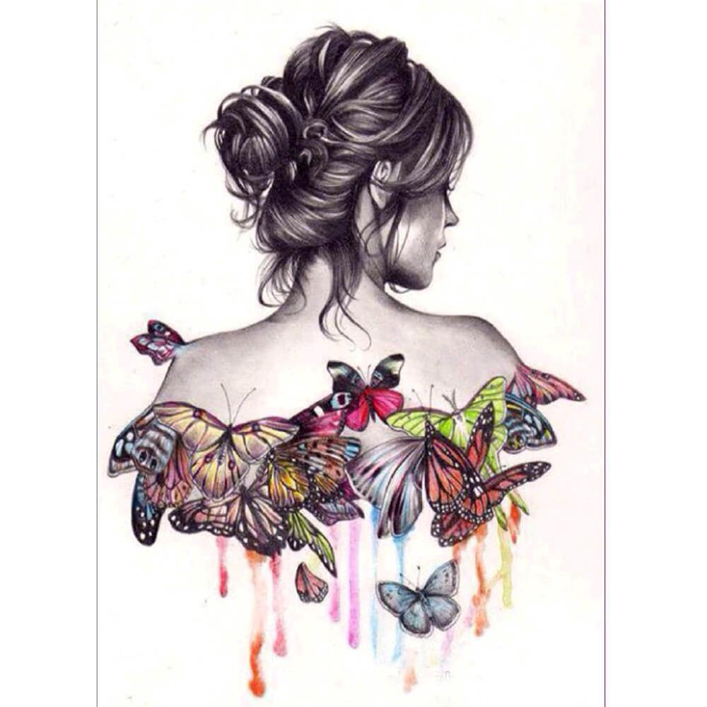 Free Butterfly Beauty Girl - MyCraftsGfit - Free 5D Diamond Painting