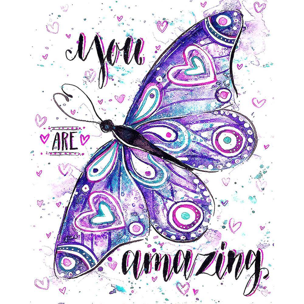 Butterfly "YOUR ARE AMAZING" Free 5D Diamond Painting Kits MyCraftsGfit - Free 5D Diamond Painting mycraftsgift.com