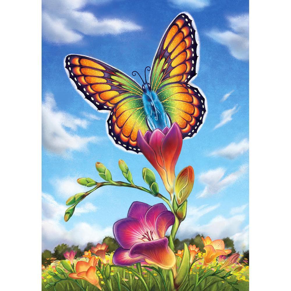 Butterfly and Flower - MyCraftsGfit - Free 5D Diamond Painting