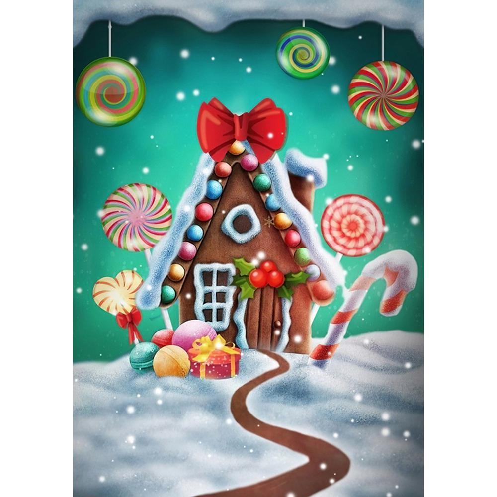 Candy Snow House - MyCraftsGfit - Free 5D Diamond Painting
