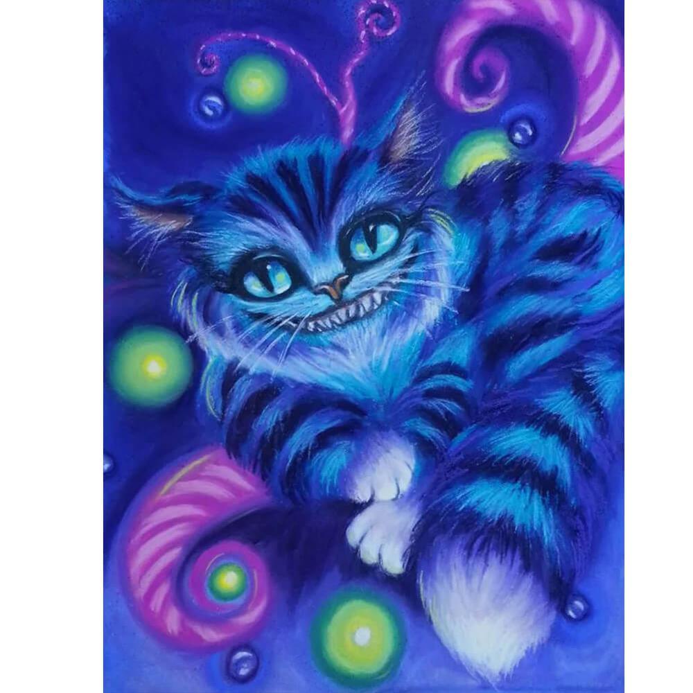 Free Cartoon Cheshire Cat - MyCraftsGfit - Free 5D Diamond Painting