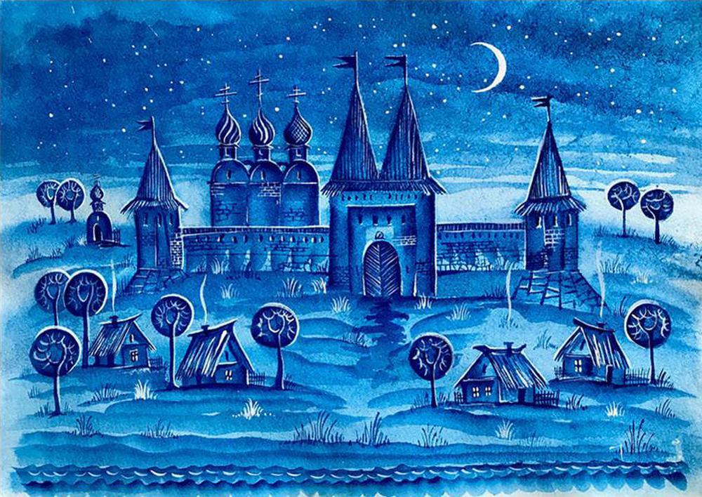 Free Castle At Night - MyCraftsGfit - Free 5D Diamond Painting