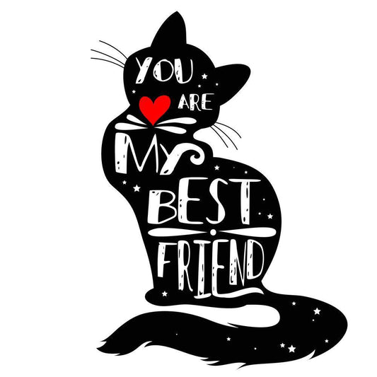 Cat “You Are My Best Friend” Free 5D Diamond Painting Kits MyCraftsGfit - Free 5D Diamond Painting mycraftsgift.com