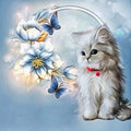 Cat with Flowers - MyCraftsGfit - Free 5D Diamond Painting