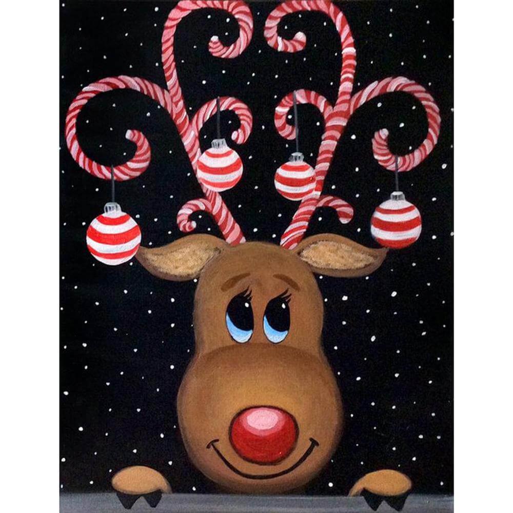 Free Christmas Deer - MyCraftsGfit - Free 5D Diamond Painting