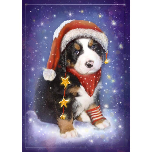 Christmas Dog Free 5D Diamond Painting Kits MyCraftsGfit - Free 5D Diamond Painting mycraftsgift.com