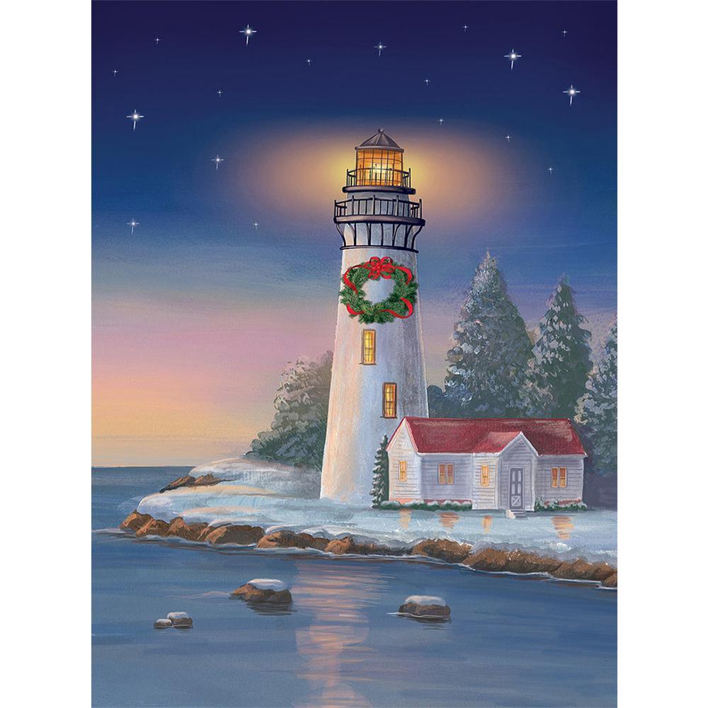 Christmas Lighthouse Free 5D Diamond Painting Kits MyCraftsGfit - Free 5D Diamond Painting mycraftsgift.com