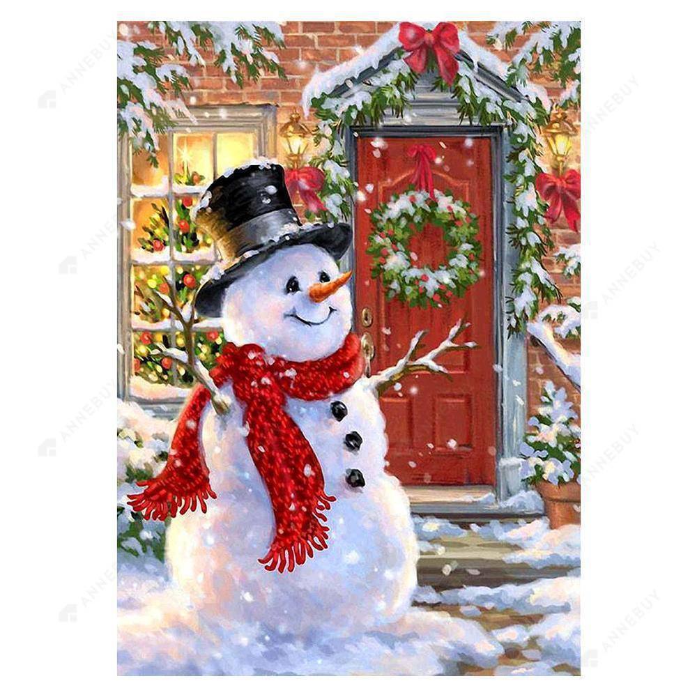 Free Christmas Snowman - MyCraftsGfit - Free 5D Diamond Painting