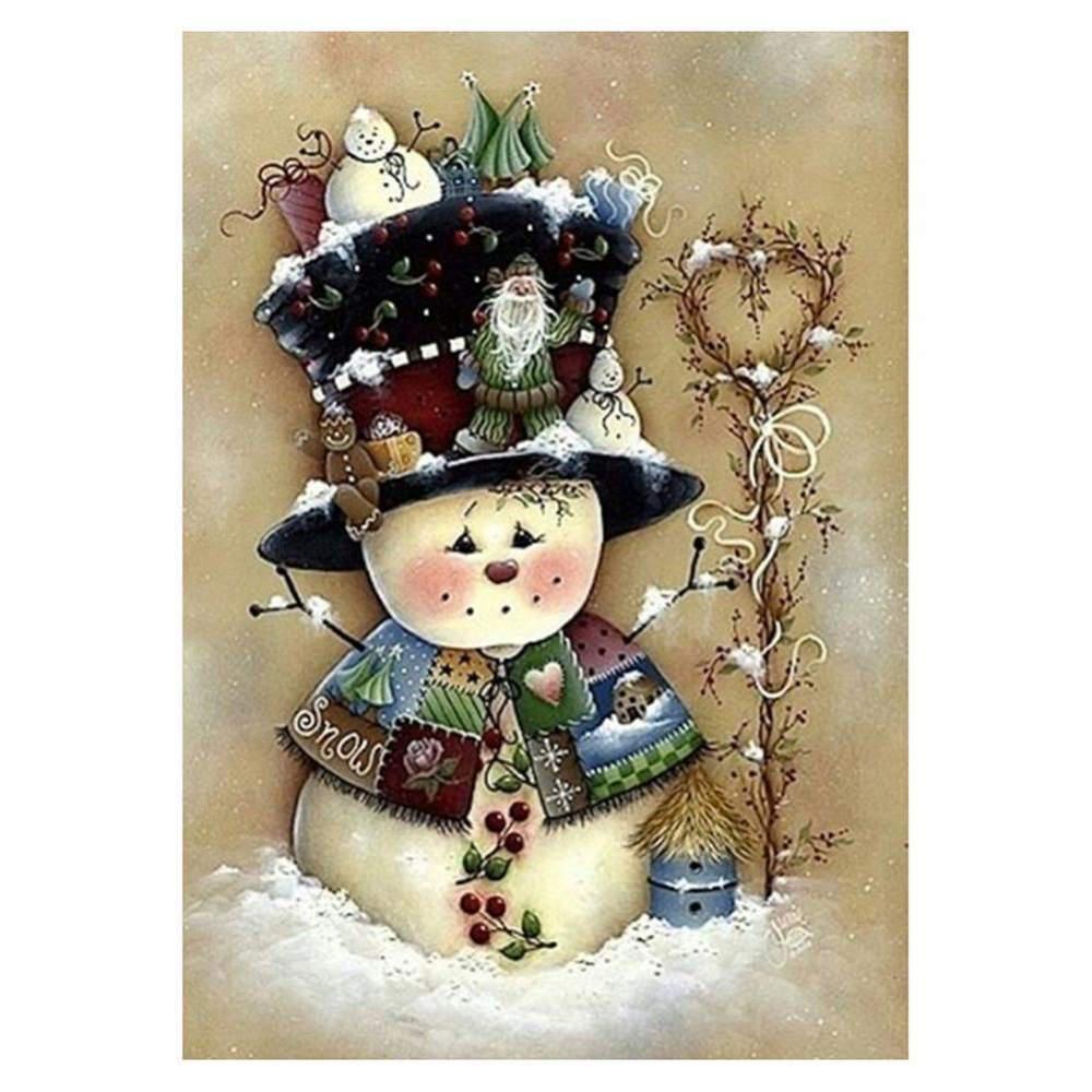 Free Christmas Snowman - MyCraftsGfit - Free 5D Diamond Painting