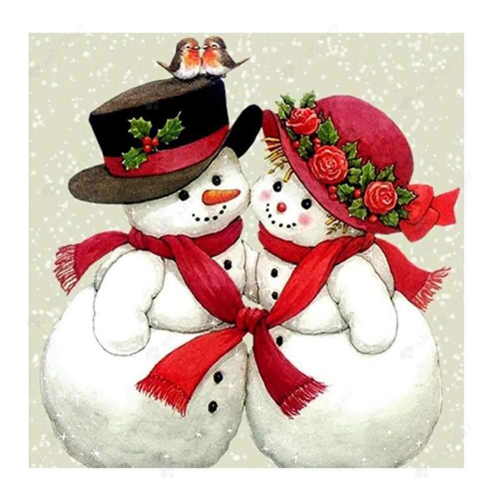 Free Christmas Snowman - MyCraftsGfit - Free 5D Diamond Painting