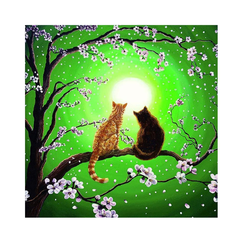 Color Tree Cat - MyCraftsGfit - Free 5D Diamond Painting