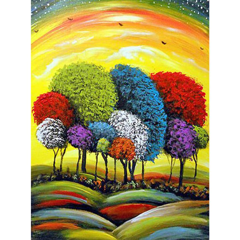 Free Colored Tree - MyCraftsGfit - Free 5D Diamond Painting