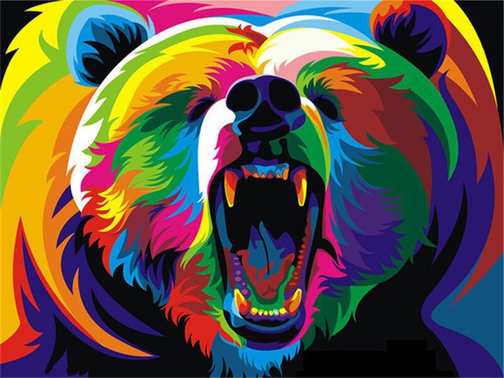 Free Colorful Bear - MyCraftsGfit - Free 5D Diamond Painting