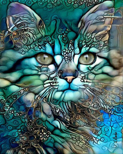 Free Colorful Cat - MyCraftsGfit - Free 5D Diamond Painting