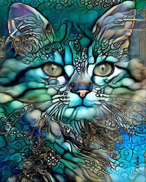 Free Colorful Cat - MyCraftsGfit - Free 5D Diamond Painting