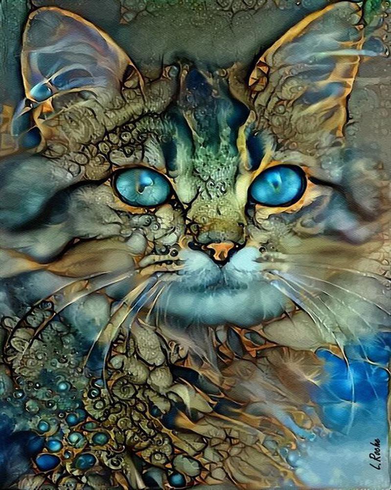 Free Colorful Cat - MyCraftsGfit - Free 5D Diamond Painting