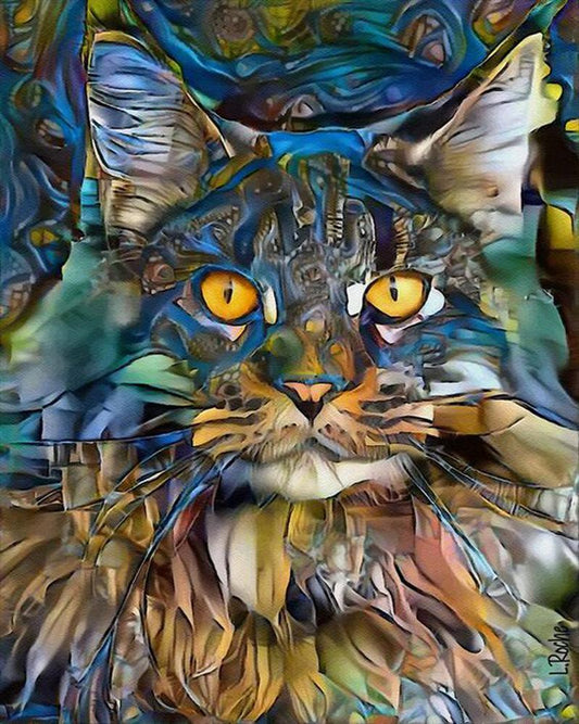 Free Colorful Cat - MyCraftsGfit - Free 5D Diamond Painting