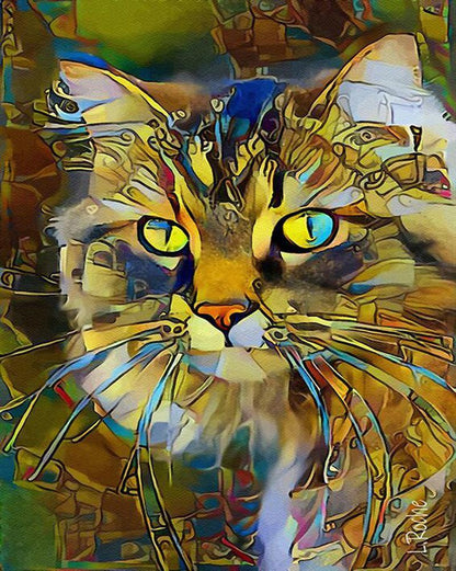 Free Colorful Cat - MyCraftsGfit - Free 5D Diamond Painting