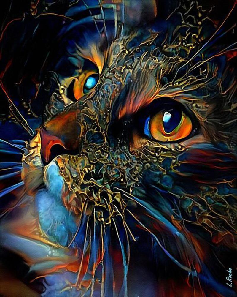 Free Colorful Cat - MyCraftsGfit - Free 5D Diamond Painting