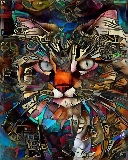 Free Colorful Cat - MyCraftsGfit - Free 5D Diamond Painting