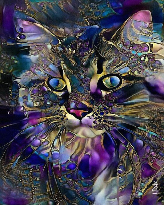 Colorful Cat Free 5D Diamond Painting Kits MyCraftsGfit - Free 5D Diamond Painting mycraftsgift.com