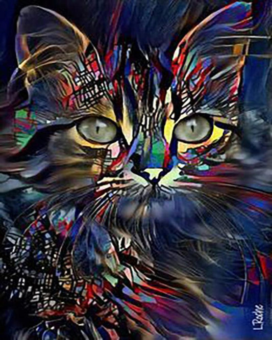 Free Colorful Cat - MyCraftsGfit - Free 5D Diamond Painting