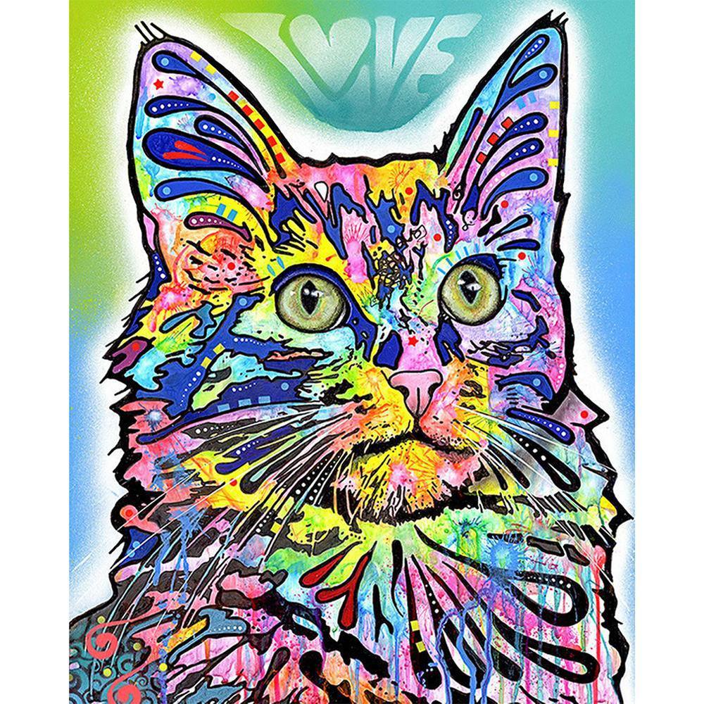 Free Colorful Cat - MyCraftsGfit - Free 5D Diamond Painting