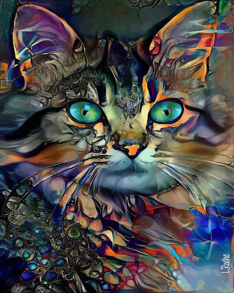 Free Colorful Cat - MyCraftsGfit - Free 5D Diamond Painting