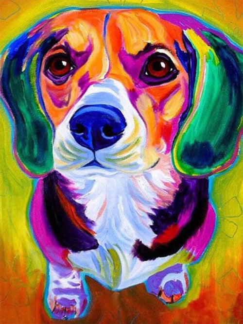 Free Colorful Dog - MyCraftsGfit - Free 5D Diamond Painting