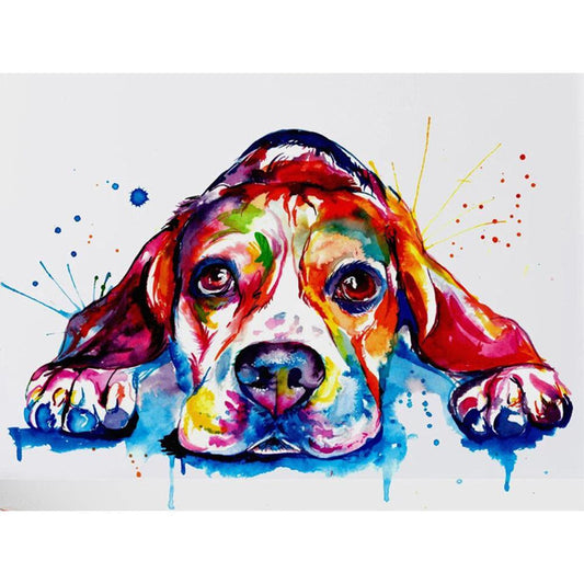 Free Colorful Dog - MyCraftsGfit - Free 5D Diamond Painting