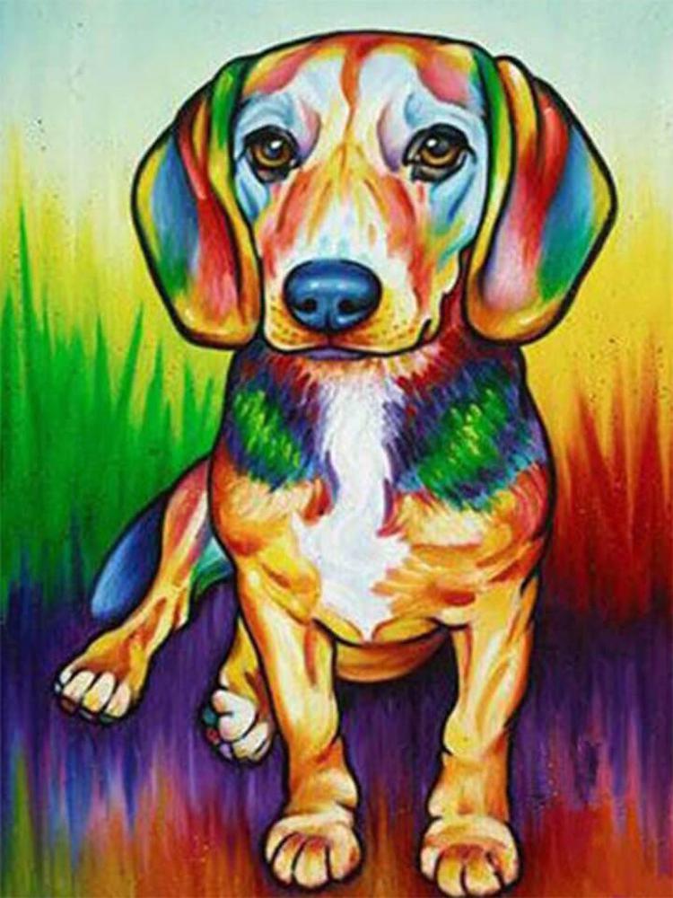 Free Colorful Dog - MyCraftsGfit - Free 5D Diamond Painting