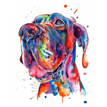 Free Colorful Dog - MyCraftsGfit - Free 5D Diamond Painting