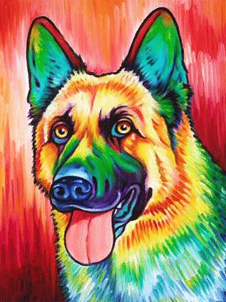 Free Colorful Dog - MyCraftsGfit - Free 5D Diamond Painting